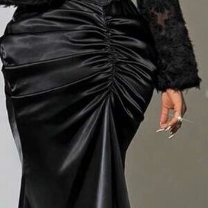 Elegant Black Satin Dress